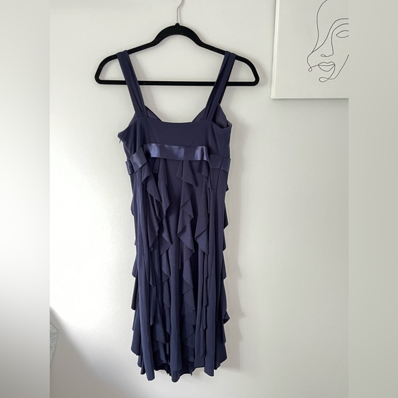 Y2K Inspired Blue Spaghetti Strap Midi Dress with Ruffle detail - Picture 3 of 3